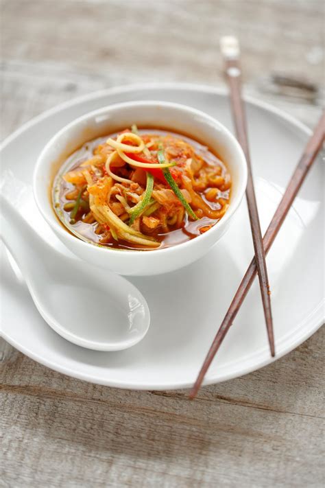 There is a lot of room for variation in this dish. The Chubby Vegetarian: Kimchi and Zucchini Noodle Soup (Vegan, Paleo, Gluten-free)