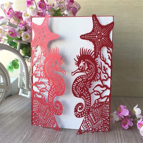 Whether you are hosting a party in your. 100pcs/lot Laser Cut Seahorse Pattern Wedding Invitation ...