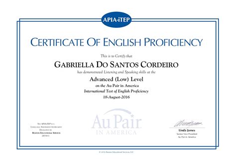 Certificado De Ingles