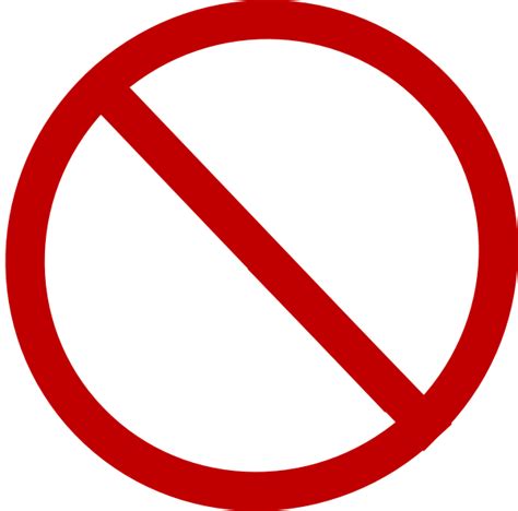 No Symbol Sign Clip Art Red Line Png Download 600593