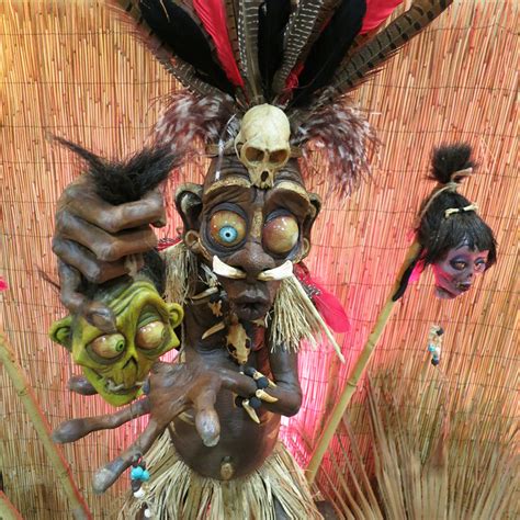 Voodoo Witch Doctor With Shrunken Heads Sculptures By The Kreaturekid
