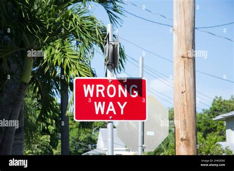 Wrong Way Traffic Sign Stock Photo Alamy