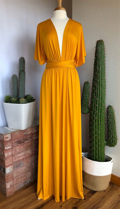 Mustard Bridesmaid Dress Custom Lengths Convertible Dress Etsy