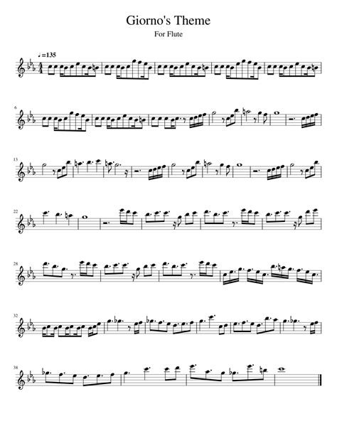 Giornos Theme Cut Sheet Music For Flute Solo