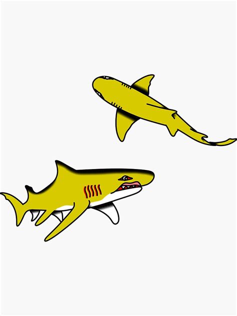 Lemon Shark Sticker For Sale By Spooky Trad Art Redbubble