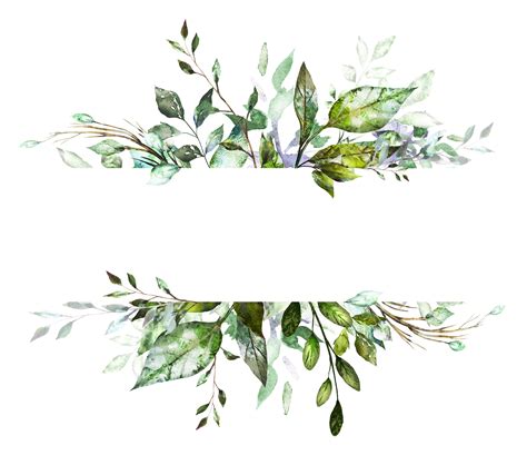 Watercolor Green Leaf Border Green Leaves Green Frame Png Images And