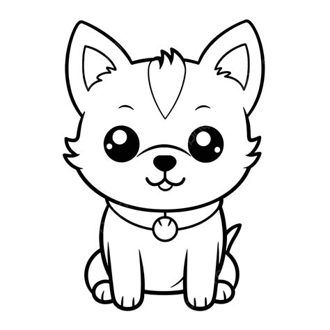 Cute Chihuahua Puppy Color Page With Cute Face Outline Sketch Drawing