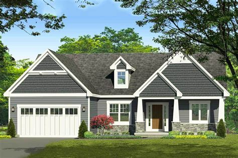 Exclusive 3 Bed Craftsman Ranch Home Plan With Master Bath Option