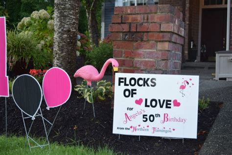 Custom Funny Flamingo Sign For 50th Birthday Yard Announcements