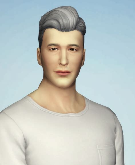 Rusty Nail Slick Edit Grey Hair Retextured Sims 4 Hairs
