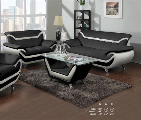 Beautiful Gorgeous Comfort Classic White Black Bonded Leather Sofa And