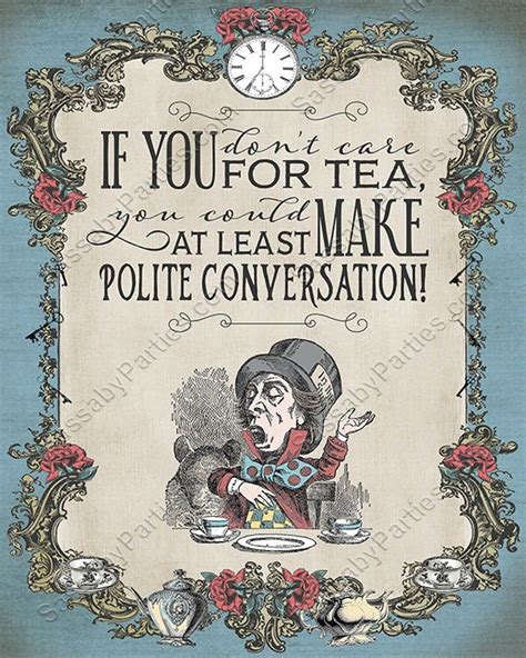 mad hatter tea party poster instant download alice in etsy alice and wonderland quotes