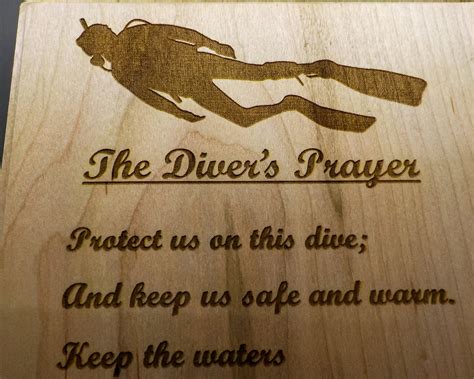 The Divers Prayer Laser Engraved On Beechwood
