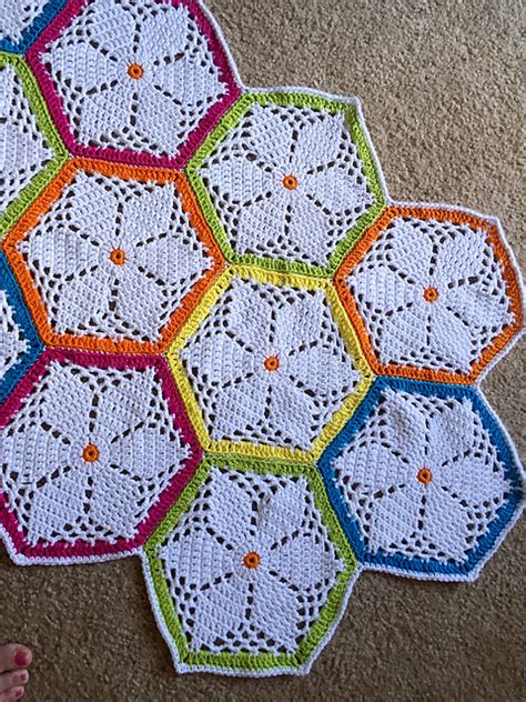 Grannys Garden Hexagon Pattern By Cherie Durbin Crochet Patterns