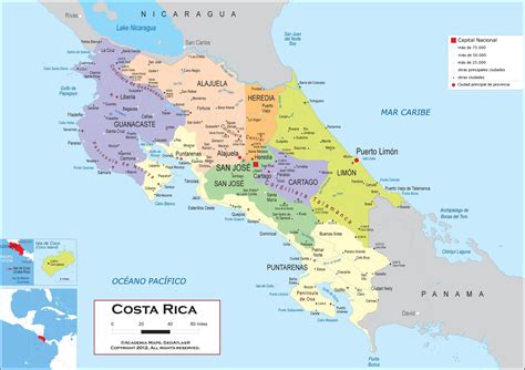 Mapa De Costa Rica Mapa Físico Geográfico Político Turístico Y