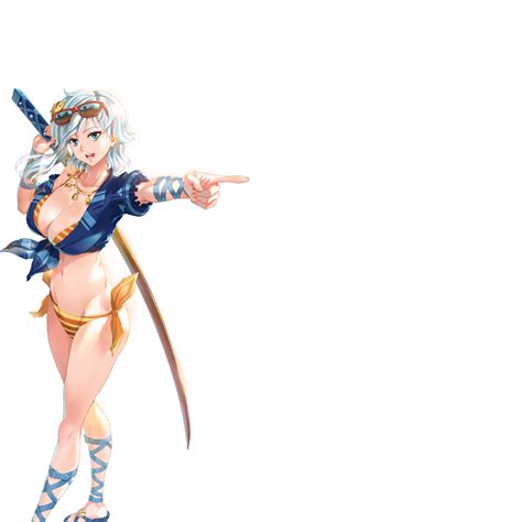 Sacred Sword Princesses 1girl Bikini Blue Eyes Breasts Cleavage