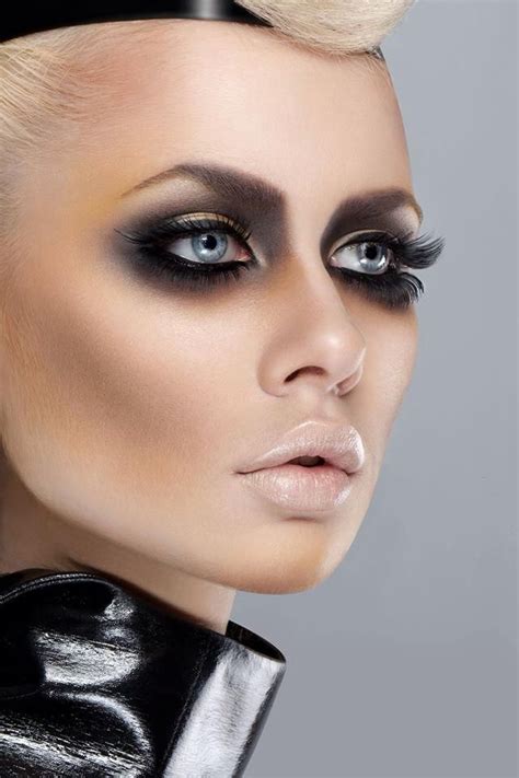 heavy smoked out eye with a nude lip wearable or just editorial makeup iuliana sandu hair