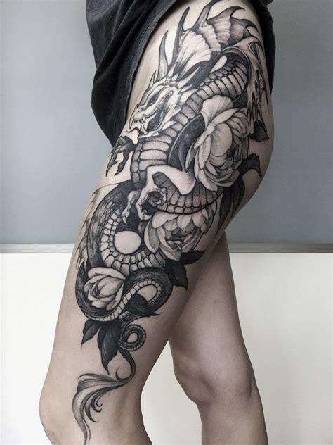 Twitter Dragon Tattoo Hip Dragon Thigh Tattoo Dragon Tattoo For Women