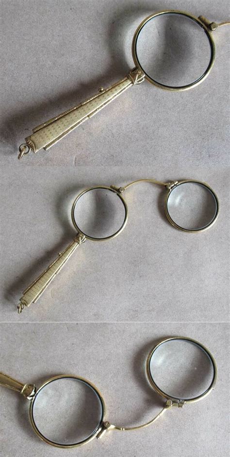 Antique German Gilt Lorgnette Folding Spectacles Gem