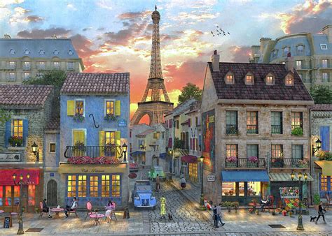 Streets Of Paris Painting By Mgl Meiklejohn Graphics Licensing Fine