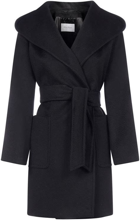 Max Mara Belted Hooded Coat Shopstyle