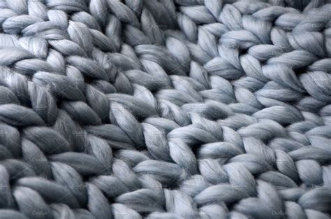Close Up Of Knitted Blanket Merino Wool Background Abstract Photos