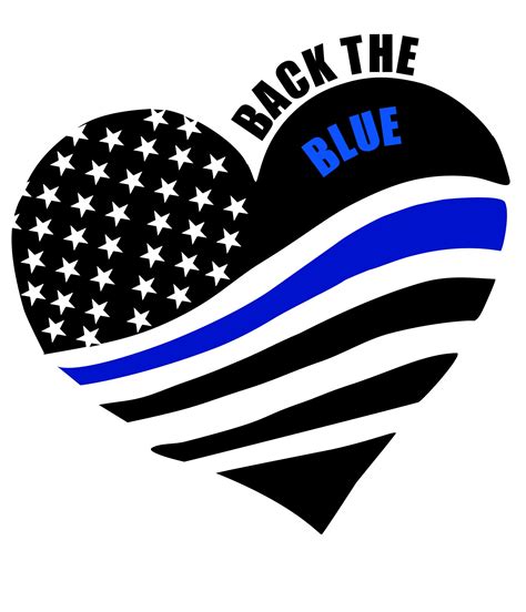 Back The Blue Thin Blue Line Heart Etsy