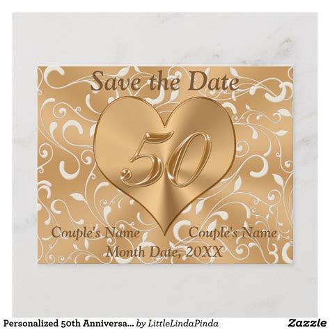 Personalized 50th Anniversary Save The Date Cards Zazzle Save The
