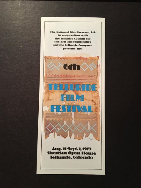 Michaels Telluride Film Blog The Sixth Telluride Film Festival 1979