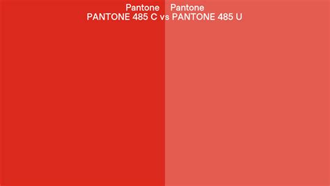 Pantone 485 C Vs Pantone 485 U Side By Side Comparison