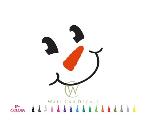 Snowman Smile Face Glass Block Decal Diy Christmas Sticker Holiday