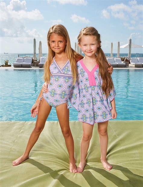 Little Girls Bora Bora Swimsuit And Coverup Set 50upf Sun Protective