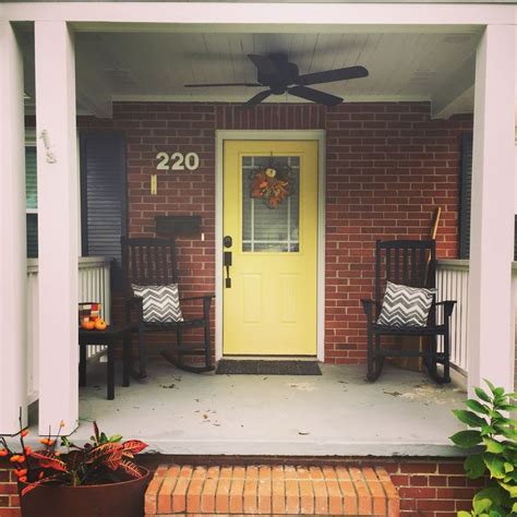 Helloyellow Bright Yellow Front Door With Red Brick