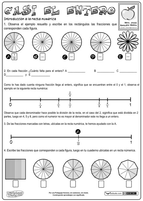 A Worksheet Showing How To Use The Number Line For Fractions And Numbers
