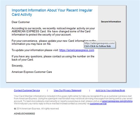 Phishing Emails Impersonate American Express Mailshark