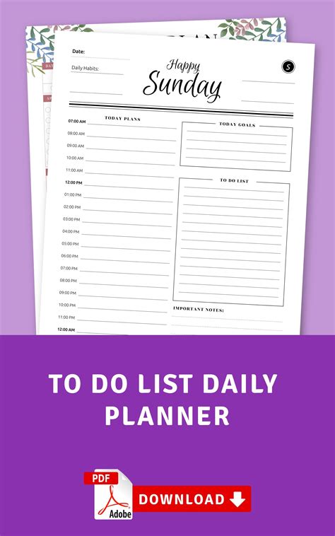 Daily Planner Printable Daily Hourly Schedule Template Ampm Etsy