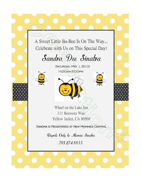 Bumble Bee Baby Shower Invitation 700 Via Etsy Bumble Bee Baby