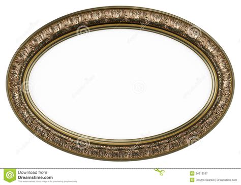 Classic Oval Picture Frame Or Mirror Isolated On W Royalty Free Stock ...