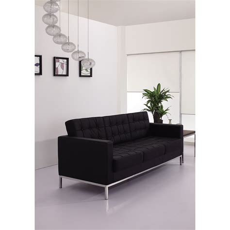 The frame is solid and easy to assemble, did not even need any of my power tools! HERCULES Lacey Series Contemporary Black Leather Sofa with ...