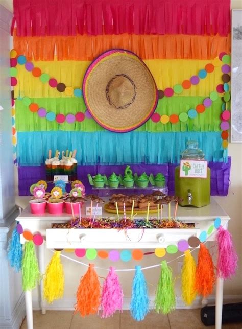 Fiesta Party Table From A Colorful Fiesta Birthday Party On Karas