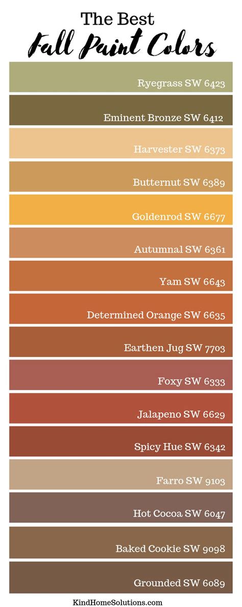 The Best Fall Paint Colors Fall Paint Colors Fall Color Palette