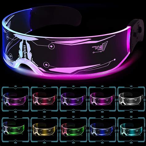kimimara led glasses cyberpunk party light glasses luminous visor glasses rave glasses happy