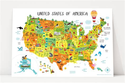 Usa Map For Kids Maps For Kids United States Map 50 States For Kids