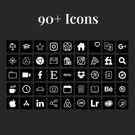 Ios Icons Black App Pack Premium Iphone Ios App Icons In Black