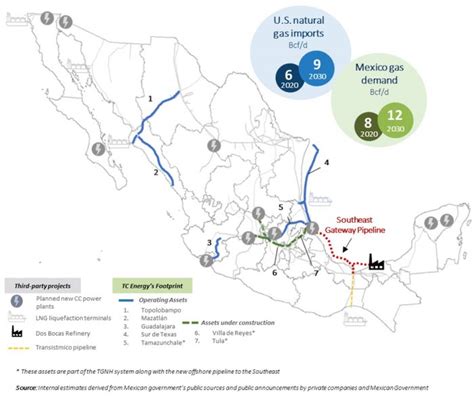 Map Of Tc Energys Energy Infrastructure In Mexico