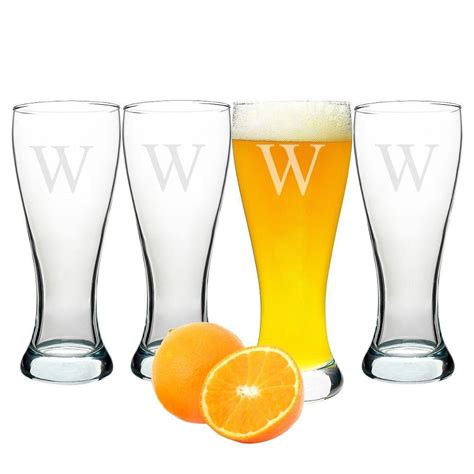 Cathy S Concepts Personalized Pilsner Glass Set Set Of 4 X Clear Pilsner Glass Glass Set