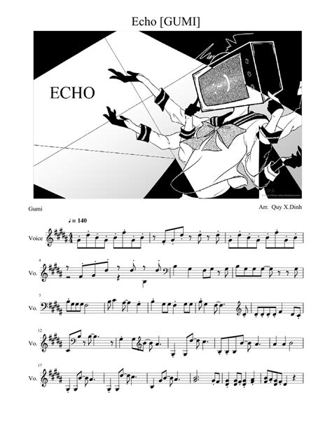 Echo Vocaloid Sheet Music For Piano Voice Other Mixed Quintet