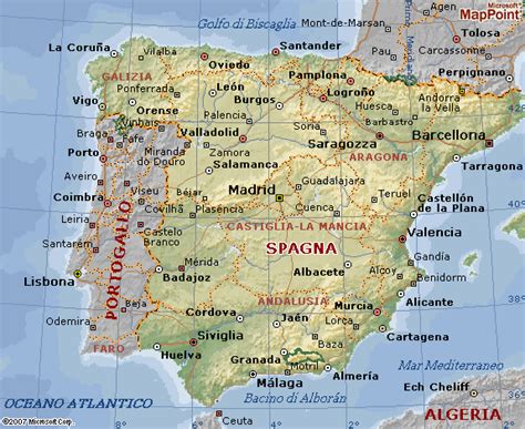 Carta Geografica Della Spagna