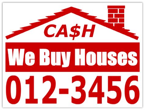 Cash We Buy Houses Yard Sign Template
