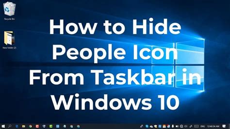 How To Hide People Icon From Taskbar In Windows 10 In 2020 People